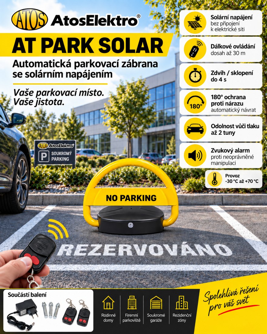 AT PARK SOLAR parkovací zábrana - automatická se solárním napájením
